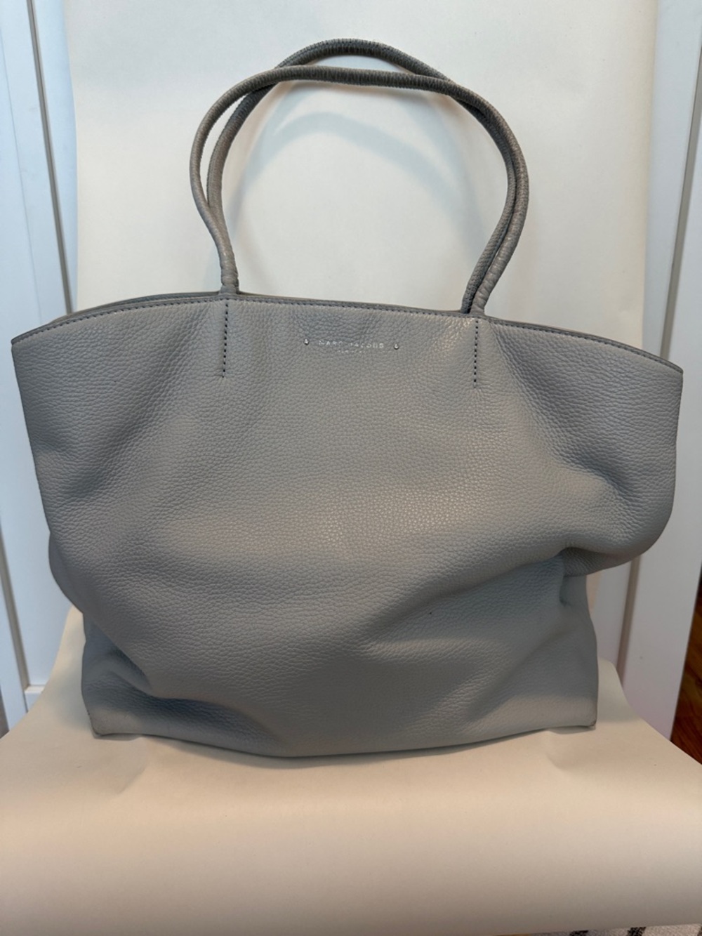 Marc Jacobs Light Gray Pebbled Leather Tote